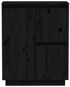 Ντουλάπι Μαύρο 60 x 34 x 75 εκ. από Μασίφ Ξύλο Πεύκου - Μαύρο