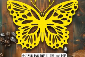 Σετ των 2 Intra απο ξύλο plywood 3mm-4mm πάχος Πρότυπο κάρτας Πεταλούδας Papercut Δίασταση 10x20 cm INTRAFABR-92213274