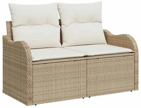 vidaXL 11 τεμαχίων σετ καναπέ κήπου με μαξιλάρια σε μπεζ χρώμα