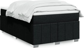 vidaXL Κρεβάτι Boxspring με Στρώμα Μαύρο 120x200 εκ. Υφασμάτινο