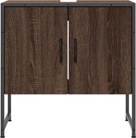 vidaXL Ντουλάπι Νιπτήρα Μπάνιου Καφέ Δρυς 60x33x60 εκ. Επεξ. Ξύλο