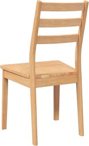 vidaXL Καρέκλες τραπεζαρίας 2 τεμ Φυσικό μασίφ ξύλο καουτσούκ