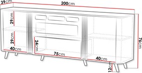 Μπουφές Volare II-Cashmere - 200.00Χ39.00Χ76.00cm