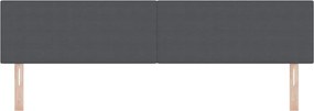 vidaXL LED κεφαλάρι Σκούρο Γκρι 200 cm Υφασμάτινο Κορντουρά