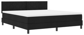 vidaXL Kρεβάτι Box Spring με Στρώμα  Μαύρο 180x200 εκ. Υφασμάτινο