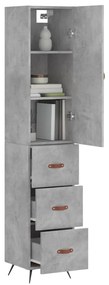 vidaXL Ντουλάπι Γκρι Σκυροδέματος 34,5x34x180 εκ. Επεξεργασμένο Ξύλο