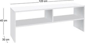 Έπιπλο τηλεόρασης Beirut Megapap χρώμα λευκό 120x30x40εκ.