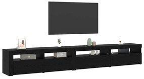 vidaXL Σετ 3 Κιβωτίων Τηλεόρασης  με LED Φώτα Μαύρη Δρυός Επεξεργασμένο Ξύλο