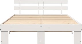 vidaXL Σκελετός Κρεβατιού Λευκό 150 x 200 cm Στερεά ξυλεία πεύκου
