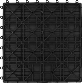 vidaXL Πλάκα Κατασκευής 11 pcs Μαύρο 30 x 30 cm WPC