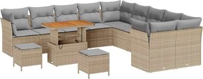 vidaXL Σετ Καναπέ Κήπου 13 pcs Μπεζ συνθετικό ρατάν