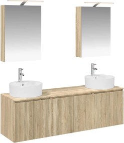 vidaXL Σετ Ντουλαπιών Μπάνιου 5 pcs Sonoma Δρυς Επεξεργασμένο Ξύλο