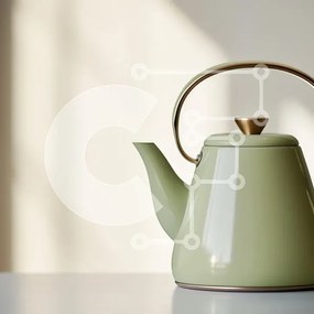 Intra Συλλεκτικό Ξύλινο Παζλ Plywood 4mm - Κομψός πράσινος βραστήρας Σε Ξύλινο Κουτί - Διαστάσεις: 10x10 cm – 25 κομμάτια