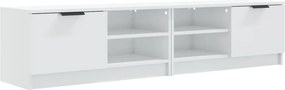 vidaXL Έπιπλα Τηλεόρασης 2 τεμ. Γυαλιστ. Λευκό80x35x36,5εκ. Επεξ. Ξύλο