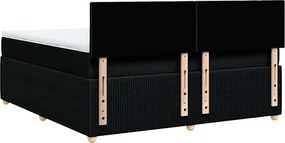 vidaXL Κρεβάτι Boxspring με Στρώμα Μαύρο 180x200 εκ. Υφασμάτινο