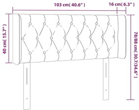vidaXL Κεφαλάρι Κρεβατιού LED Ανοιχτό Γκρι 103x16x78/88 εκ. Υφασμάτινο