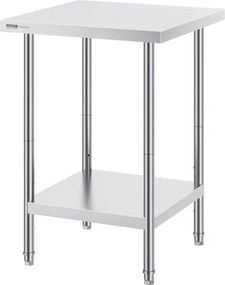 VEVOR Stainless Steel Work Prep Table Commercial Worktable Food Prep 24x24x34in
