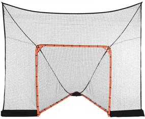 VEVOR Hockey and Lacrosse Goal Backstop with Extended Coverage, 12&#039; x 9&#039; Lacrosse Net, Complete Accessories Training Net, Quick Easy Setup Backyard Lacrosse Equipment, Perfect for Youth Adult Training