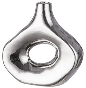 Βάζο ArteLibre Ασημί Κεραμικό 23.5x8.5x23cm-05160966