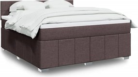 vidaXL Κρεβάτι Boxspring με Στρώμα Σκούρο Καφέ 180x200 εκ Υφασμάτινο