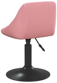 vidaXL Μπαρ Σκαμπό Ροζ 46x44x(62,5-77,5) εκ Βελούδο