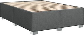 vidaXL Κρεβάτι Boxspring με Στρώμα Σκούρο Γκρι 140x190 εκ. Υφασμάτινο