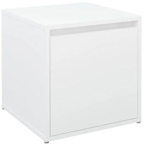 Κουτί με Συρτάρι Λευκό 40,5x40x40εκ. Επεξεργασμένο Ξύλο - Λευκό