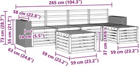vidaXL Σειρά Καναπέ Εξωτερικού 6 pcs Φυσικό