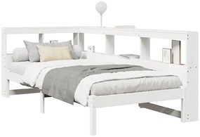 vidaXL Κρεβάτι Βιβλιοθήκη Χωρίς Στρώμα 90x200 εκ Μασίφ Ξύλο Πεύκου