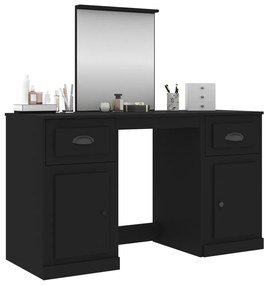 vidaXL Μπουντουάρ με Καθρέφτη Μαύρο 130x50x132,5 εκ.