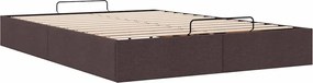 vidaXL Οθωμανικό πλαίσιο κρεβατιού χωρίς στρώμα Σκούρο καφέ Ύφασμα