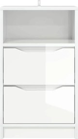 vidaXL Κομοδίνο Υψηλής γυαλάδας λευκό 40 x 30 x 467 εκ