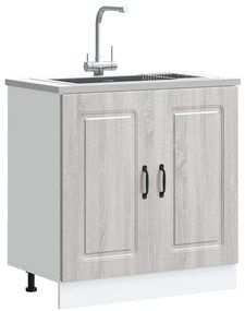 vidaXL Ντουλάπι βάσης νεροχύτη "Kalmar" Γκρι Sonoma 80x46x81,5 cm
