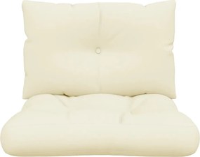 vidaXL Μαξιλάρια Παλέτας 2 τεμ. Κρεμ Υφασμάτινα