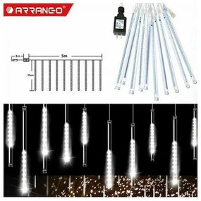 Led βροχή μετεωριτών 10τμχ x 25cm 5μ+3μ καλώδιο τροφοδοσίας ARRANGO AN77437 ψυχρό λευκό