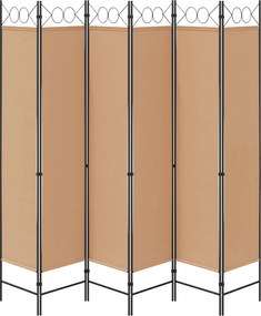vidaXL Διαχωριστικό Δωματίου 6-Πάνελ Μπεζ 240 x 200 cm Ύφασμα