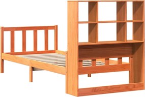 vidaXL Κρεβάτι Βιβλιοθήκη Χωρίς Στρώμα Καφέ 75x190 εκ Μασίφ Πεύκο