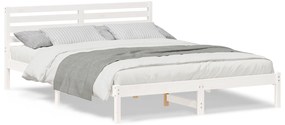 vidaXL Σκελετός Κρεβατιού Λευκό 160 x 210 cm Συμπαγές ξύλο πεύκου
