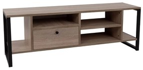 Έπιπλο Τηλεόρασης Space 05-0542 150x35x45cm Sonoma-Black Melamine, Metal
