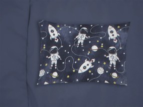 Μαξιλαροθήκη Φανελένια Bebe 35x45εκ. Galaxy travel 90 Blue DimCol