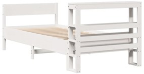 vidaXL Σκελετός Κρεβ. Χωρίς Στρώμα Λευκό 90x190 εκ Μασίφ Πεύκο