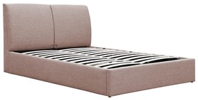 Κρεβάτι διπλό Violaine pakoworld ύφασμα γκρι με αποθηκευτικό χώρο 160x200εκ