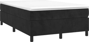 vidaXL Κρεβάτι Boxspring με Στρώμα Μαύρο 120 x 200 εκ. Βελούδινο