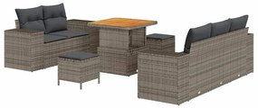 vidaXL Σετ Καναπέ Κήπου 8 pcs Γκρι συνθετικό ρατάν