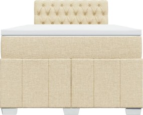 vidaXL Κρεβάτι Boxspring με Στρώμα Κρεμ 120x190 εκ. Υφασμάτινο