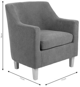 Πολυθρόνα Joyful ύφασμα ανθρακί-φυσικό 71x71x78εκ 71x71x78 εκ.