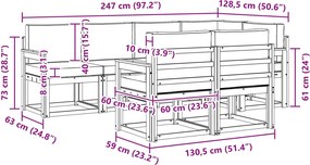 vidaXL Σειρά Καναπέ Εξωτερικού 7 pcs Λευκό και Μπεζ Πολυεστέρας