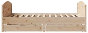 vidaXL Σκελετός Κρεβατιού Χωρίς Στρώμα 150x200 εκ Μασίφ Ξύλο Πεύκου