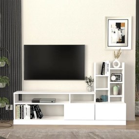 Σύνθεση τηλεόρασης Pesaro Megapap χρώμα λευκό 165x25x91,3εκ.