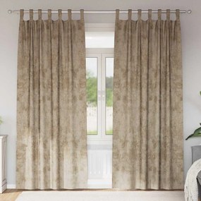 vidaXL Κουρτίνα με κουρτίνες 2 pcs Μπρονζέ 225 x 140 εκ. Βελούδο